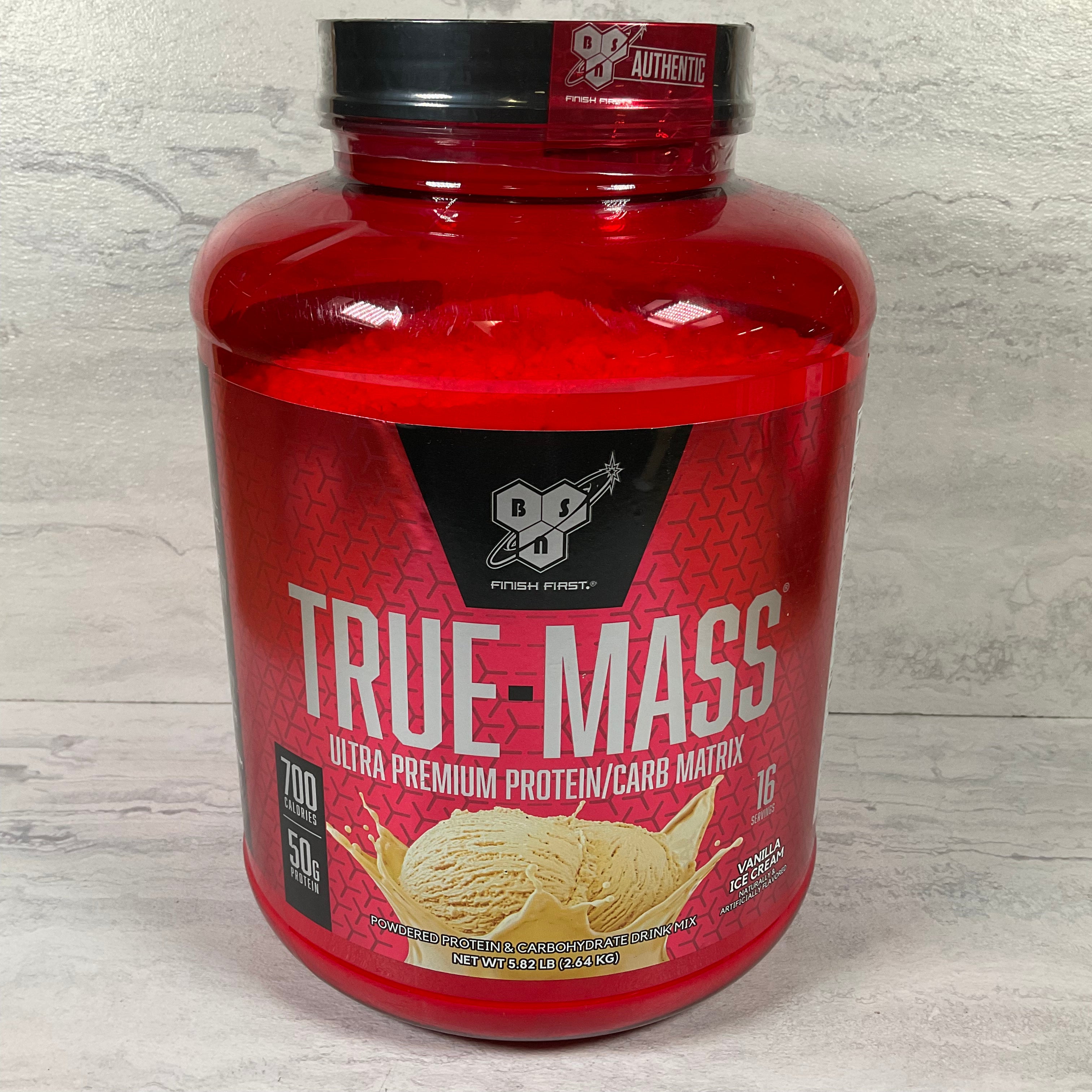 TRUE-MASS Weight Gainer, Muscle Mass Protein Powder, Vanilla Ice Cream-EXP 2/23 (7199466356974)